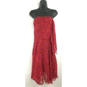 Vintage Graffiti New York Hi-Low Red Floral Dress